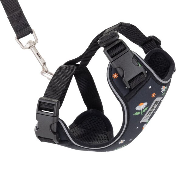 RC Pets Adventure Kitty Harness – Black, Medium, Floral Design – Cat / Small Pet - Picture 7 of 7